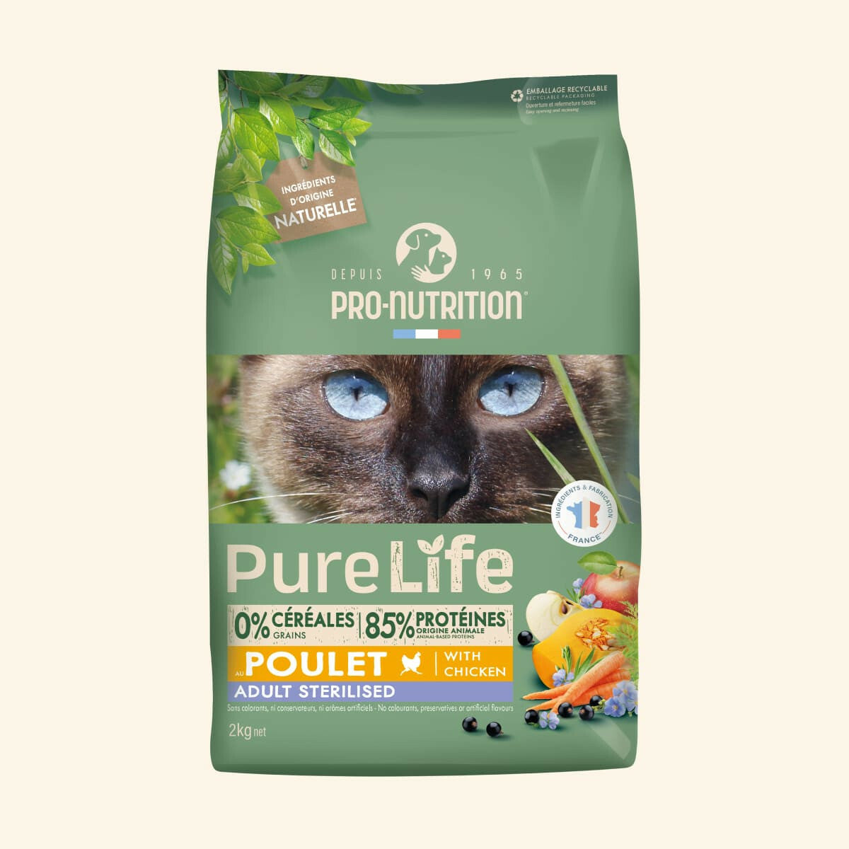 Pro-Nutrition Pure Life Adult Sterilised Poulet 2 kg